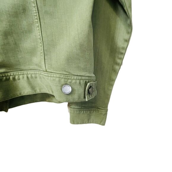 Liverpool Los Angeles Temma Denim Jean Jacket Pockets Olive Green Women’s Size M - Picture 8 of 8